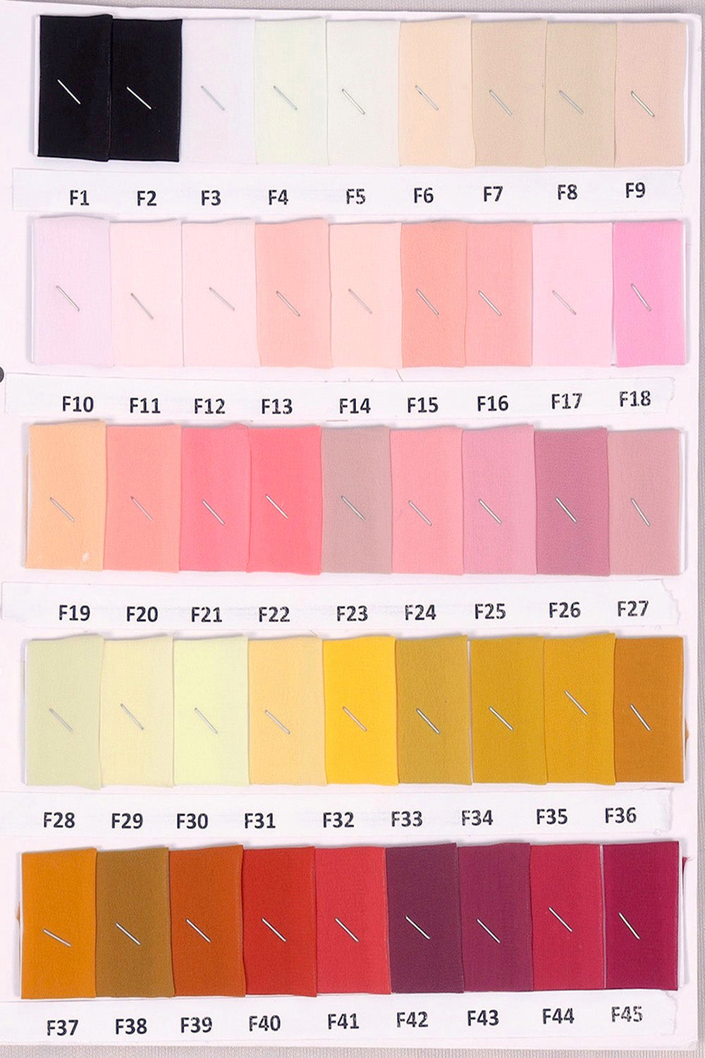 Faux/Weightless Georgette Shadecard
