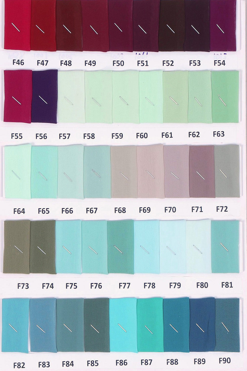 Faux/Weightless Georgette Shadecard