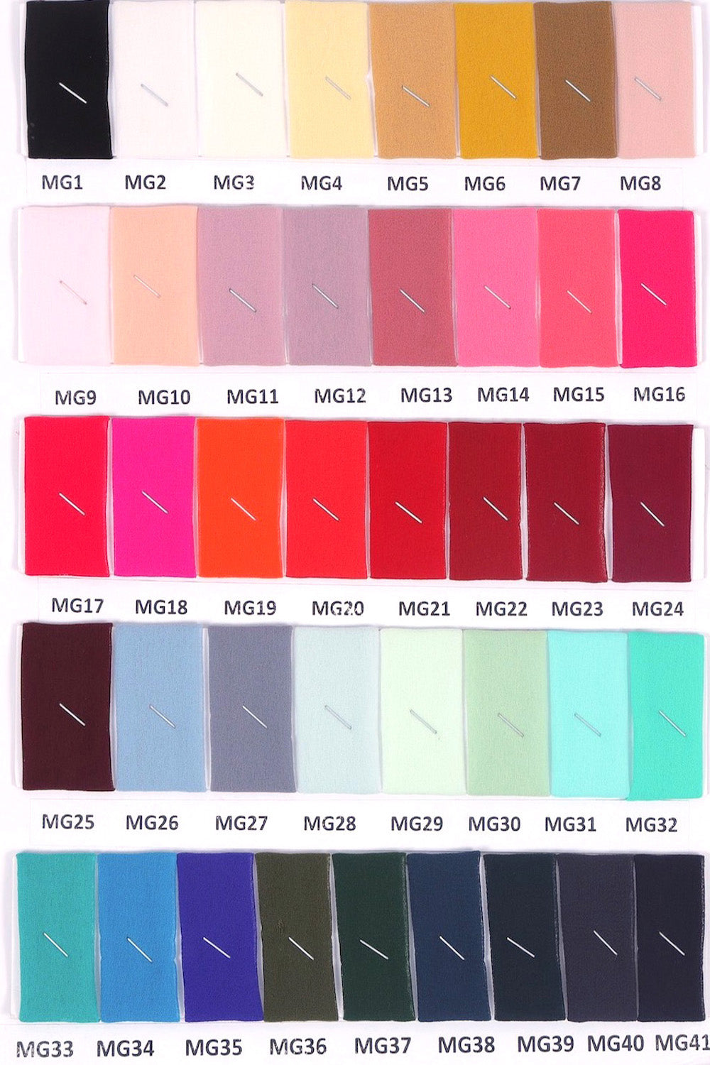 Grainy Georgette Shadecard