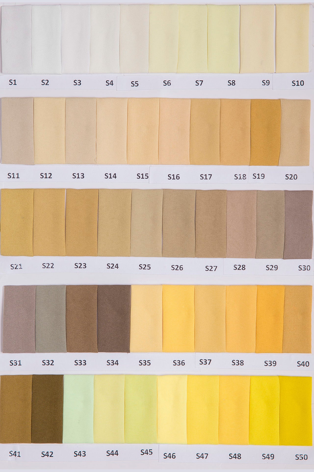 Sand Crepe Shadecard